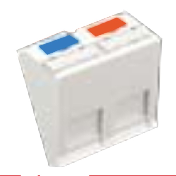 Накладка наклонная для двух розеток Экопласт RJ-12 и RJ-45 LK45, 45х45мм белая