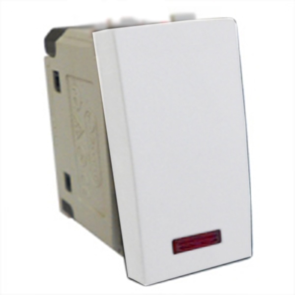 Выключатель с подсветкой Экопласт 45х22,5 мм LK45 16A, 250B белый