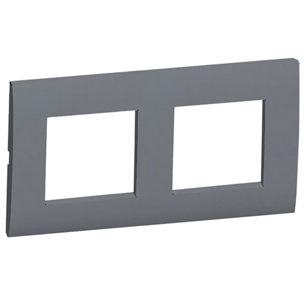 Рамка 2-постовая Экопласт LK45 (серебристый металлик)