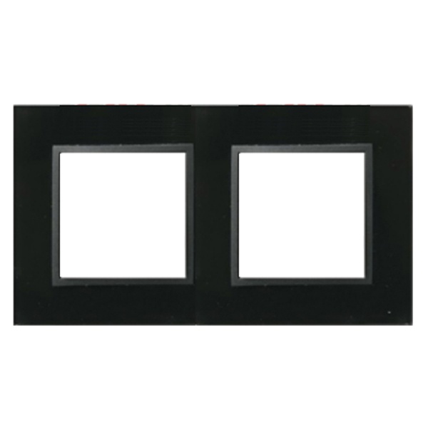 Рамка 2-постовая Экопласт LK45 из натурального темного стекла