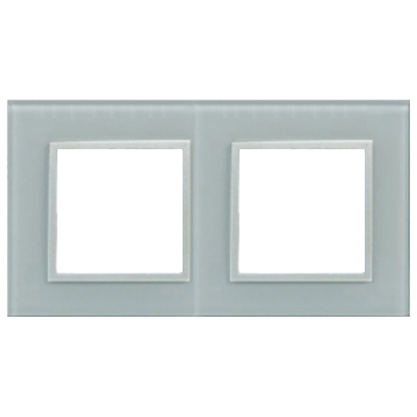 Рамка 2-постовая Экопласт LK45 из натурального светлого стекла