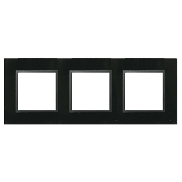 Рамка 3-постовая Экопласт LK45 из натурального темного стекла