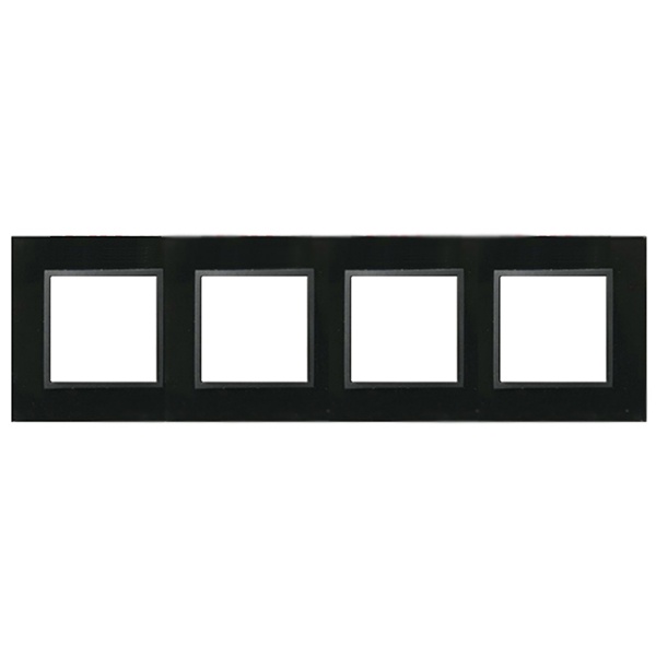 Рамка 4-постовая Экопласт LK45 из натурального темного стекла