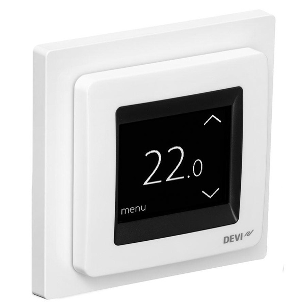 Терморегулятор Devireg Touch с датчиком пола и воздуха полярно-белый