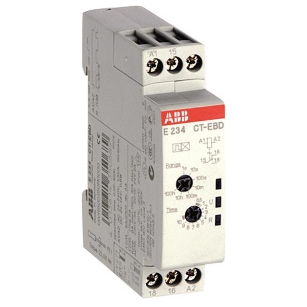 Реле времени ABB CT-EBD.12 (мигание с нач.импульса) 24-48B DC, 24-240B AC (7 диапаз.0,05с..100ч) 1ПК
