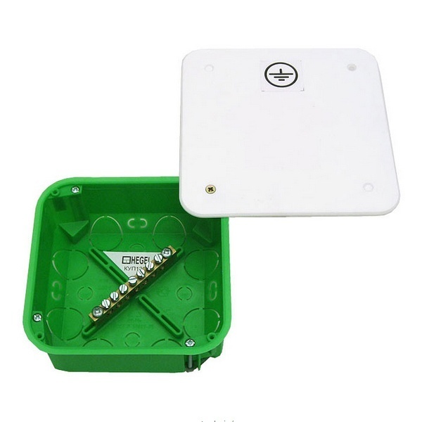 Коробка уравнивания потенциалов Hegel 106х106х45 мм СП с шиной на 7 зажимов