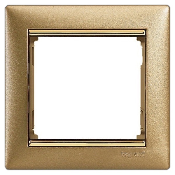 Рамка Legrand Valena 1 пост матовое золото/золотой штрих