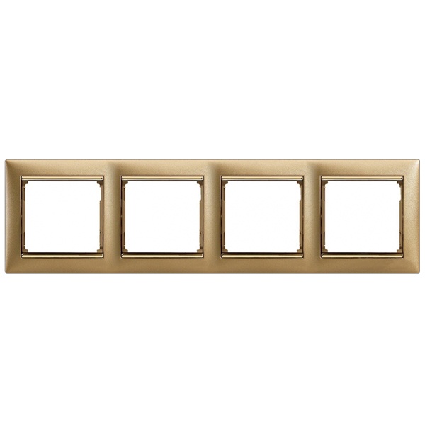 Рамка Legrand Valena 4 поста матовое золото/золотой штрих