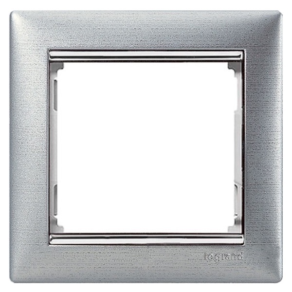 Рамка Legrand Valena 1 пост матовый алюминий/серебряный штрих