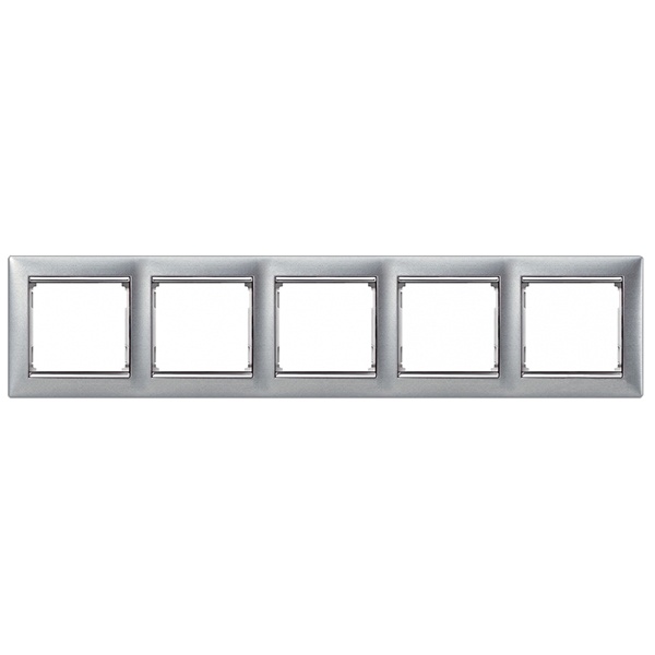 Рамка Legrand Valena 5 постов матовый алюминий/серебряный штрих