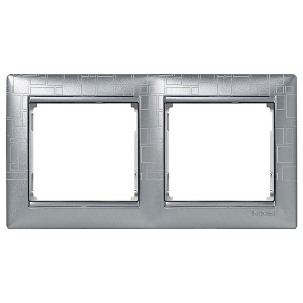 Рамка Legrand Valena 2 поста алюминий модерн