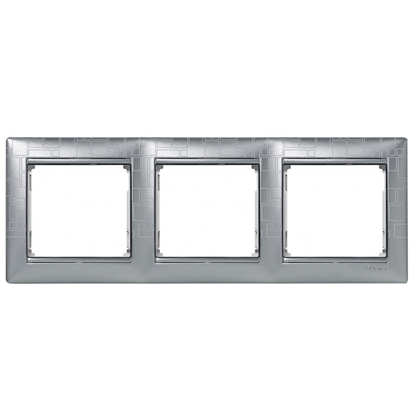 Рамка Legrand Valena 3 поста алюминий модерн