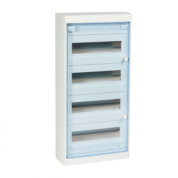 Щит пластиковый накладной Legrand Nedbox на 4x12 (+4) модулей прозрачная дверь шины N+PE