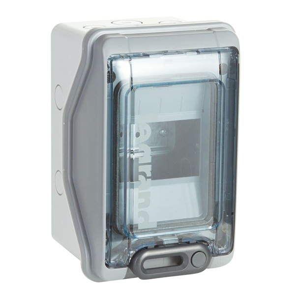 Щиток накладной Plexo на 4 модуля с шинами N+PE с прозрачной дверью IP65