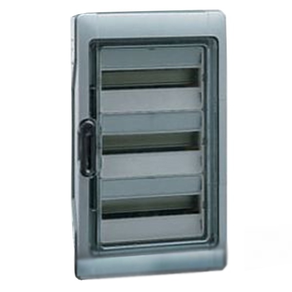 Шкаф накладной Plexo на 36 (3х12) модулей с шинами N+PE с прозрачной дверью IP65