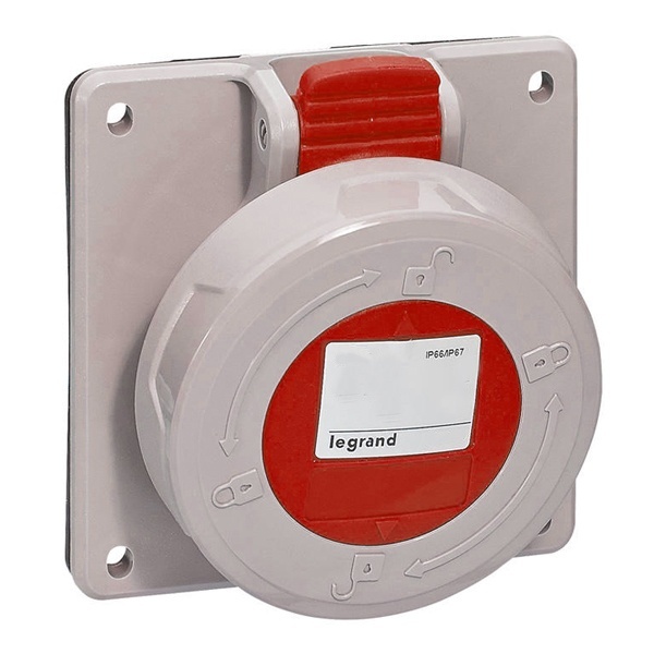 Розетка встраиваемая угловая Legrand P17 16А 3К+З 380В IP67