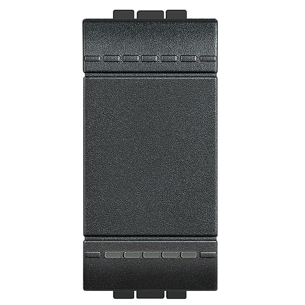 Кнопка с автоматическими клеммами, размер 1 модуль LivingLight Антрацит