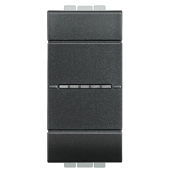 Переключатель промежуточный Axial с автоматическими клеммами, размер 1 модуль LivingLight Антрацит