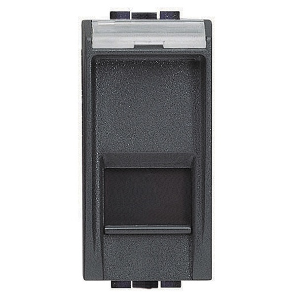 Компьютерная розетка RJ45 UTP 6 категория 1 модуль LivingLight Антрацит