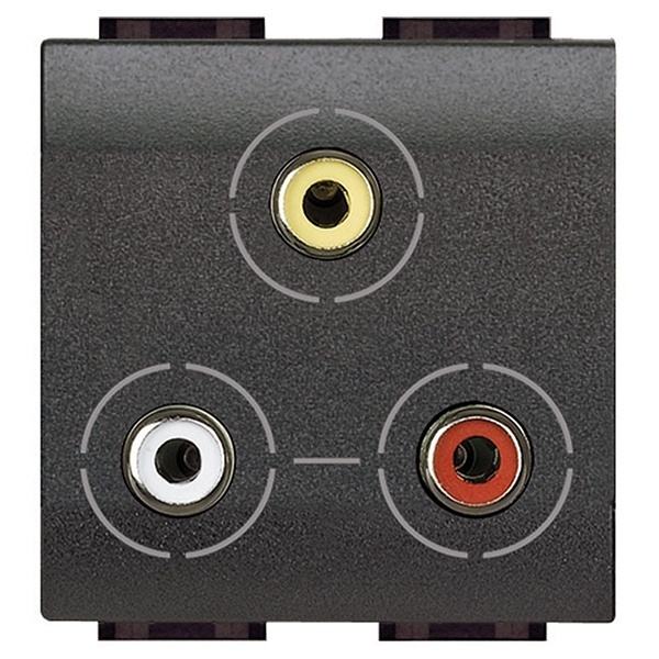 Разъем 3xRCA 2 модуля LivingLight Антрацит