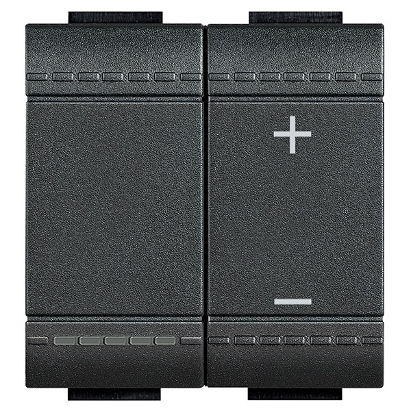 Светорегулятор кнопочный 1-10В 2 модуля LivingLight Антрацит