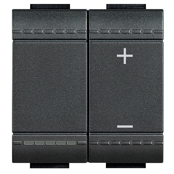 Светорегулятор кнопочный универсальный (для светодиодов) 3-400Вт 2 модуля LivingLight Антрацит