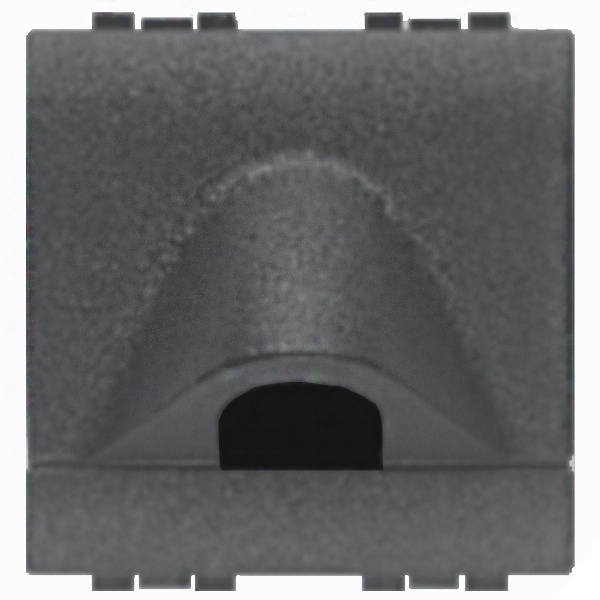 Заглушка с отверстием 9 мм для вывода кабеля 2 модуля LivingLight Антрацит