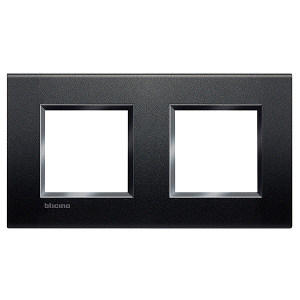 Рамка прямоугольная, 2 поста, цвет Антрацит