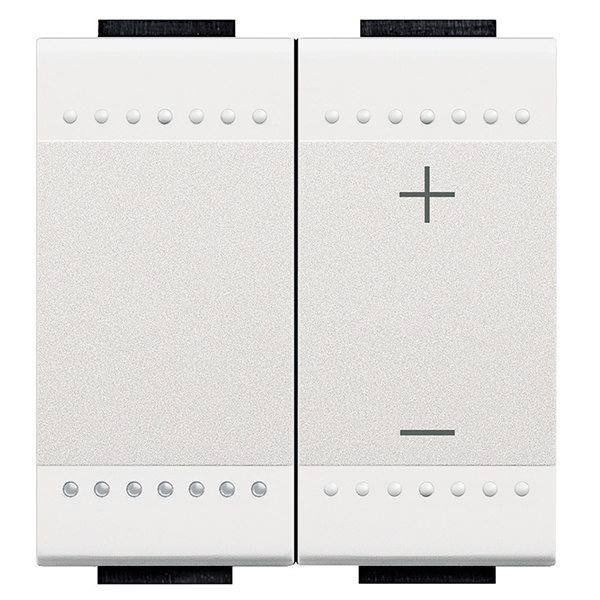 Светорегулятор кнопочный универсальный (для светодиодов) 3-400Вт 2 модуля LivingLight Белый