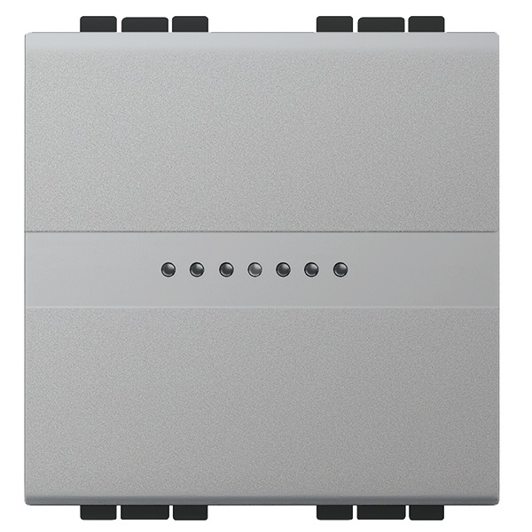 Переключатель промежуточный Axial с автоматическими клеммами, размер 2 модуля LivingLight Алюминий