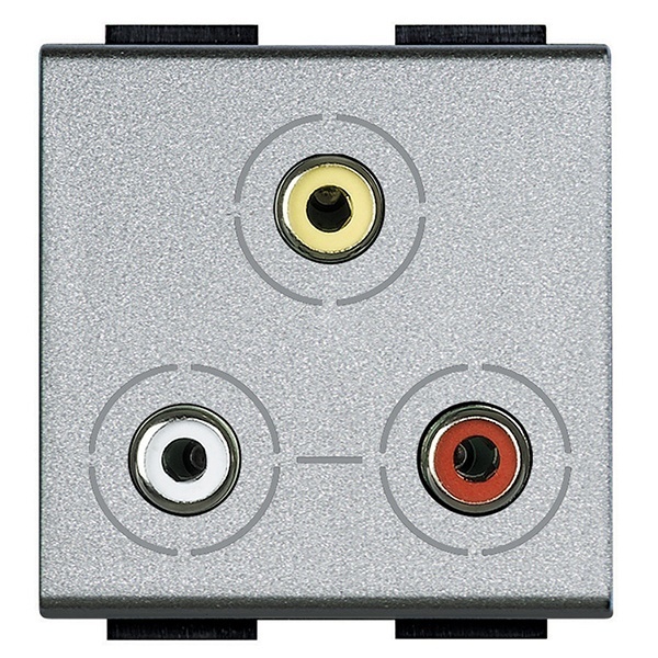 Разъем 3xRCA 2 модуля LivingLight Алюминий