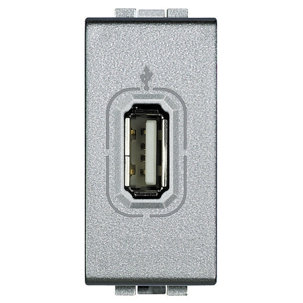 Разъем USB-удлинитель 1 модуль LivingLight Алюминий