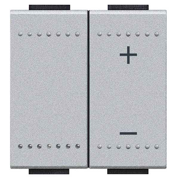 Светорегулятор кнопочный универсальный (для светодиодов) 3-400Вт 2 модуля LivingLight Алюминий