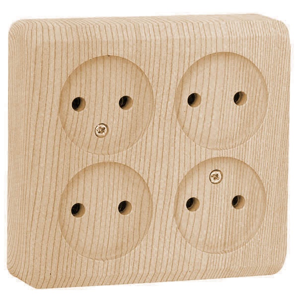 Накладная розетка четверная без заземления SE Этюд сосна