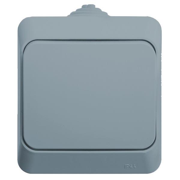 Переключатель одноклавишный SE Этюд IP44 серый
