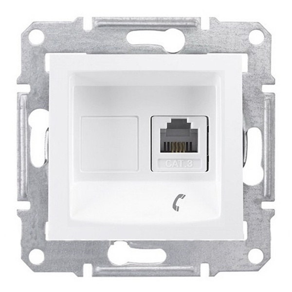 Телефонная розетка RJ11 Sedna белый