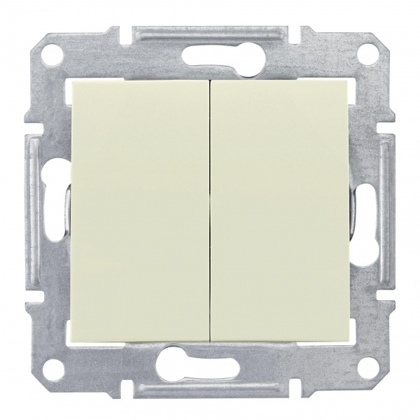 Выключатель двухклавишный Sedna бежевый