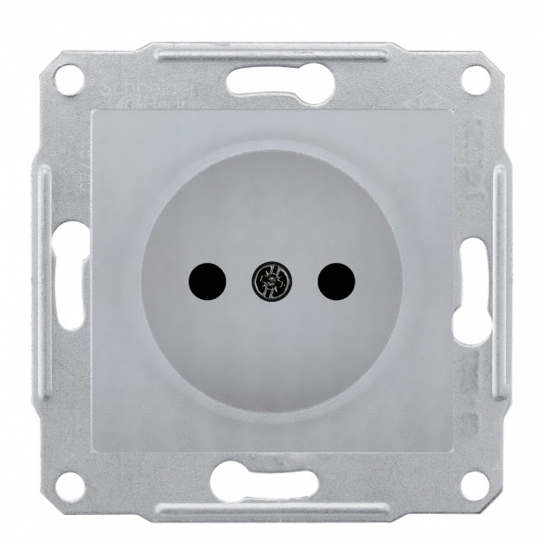 Розетка 2Р Sedna алюминий