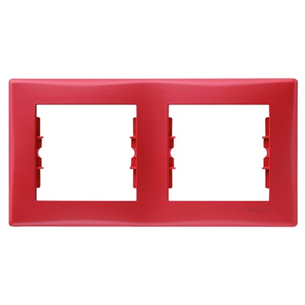 Рамка Sedna 2 поста горизонтальная, красная