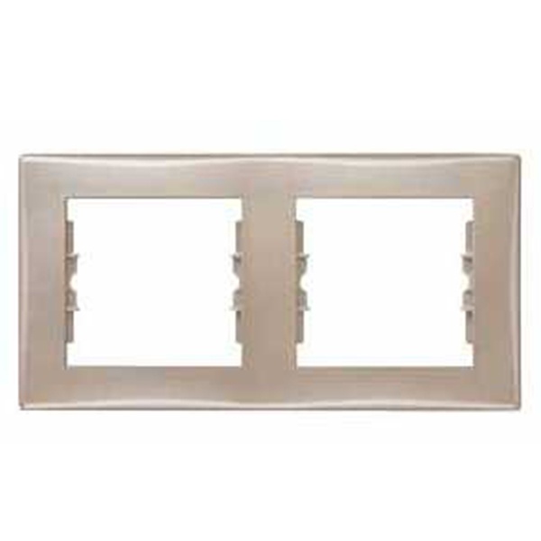 Рамка Sedna 2 поста горизонтальная, титан