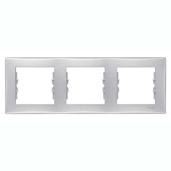 Рамка Sedna 3 поста горизонтальная, алюминий