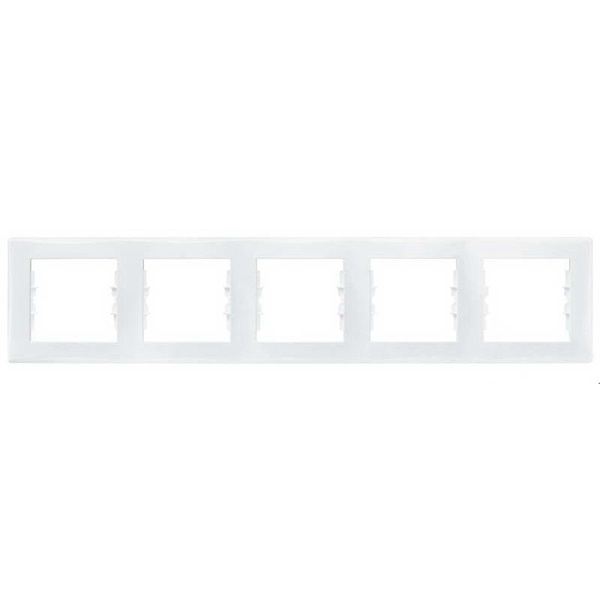 Рамка Sedna 5 постов горизонтальная, белый