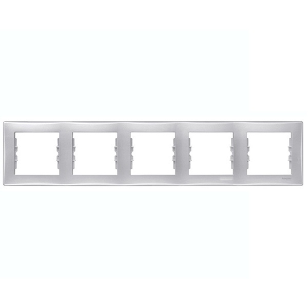 Рамка Sedna 5 постов горизонтальная, алюминий