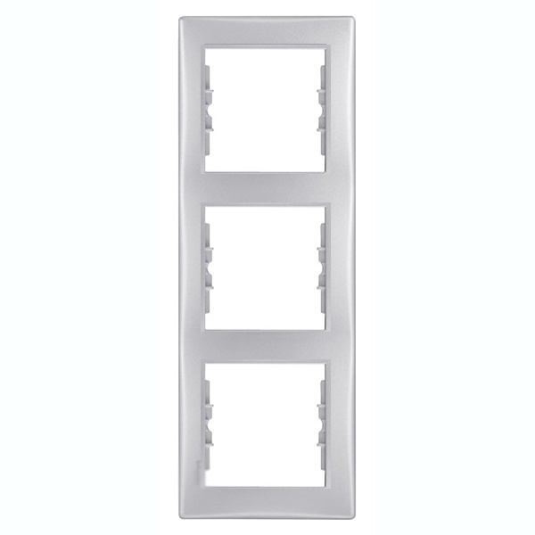 Рамка Sedna 3 поста вертикальная, алюминий