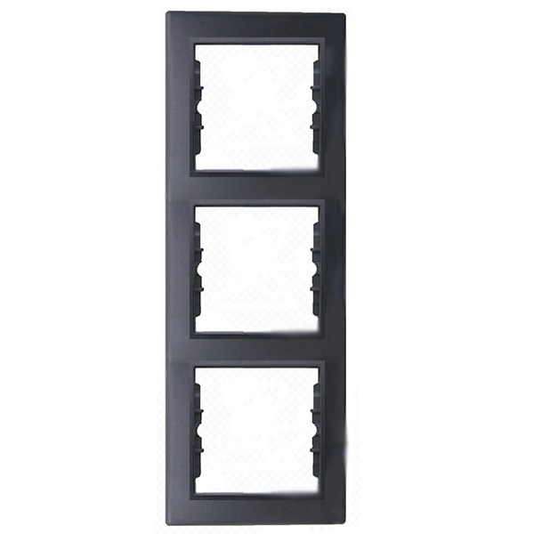 Рамка Sedna 3 поста вертикальная, графит