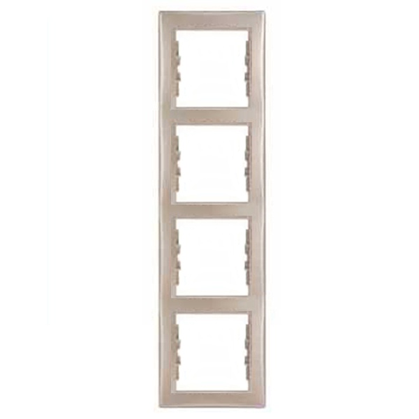 Рамка Sedna 4 поста вертикальная, титан