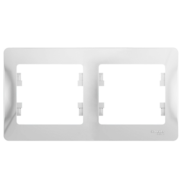 Рамка 2-постовая SE Glossa, горизонтальная, белый