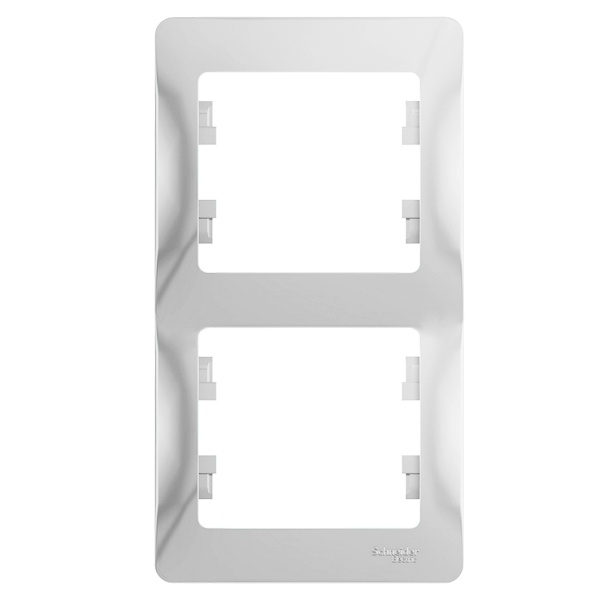 Рамка 2-постовая SE Glossa, вертикальная, белый
