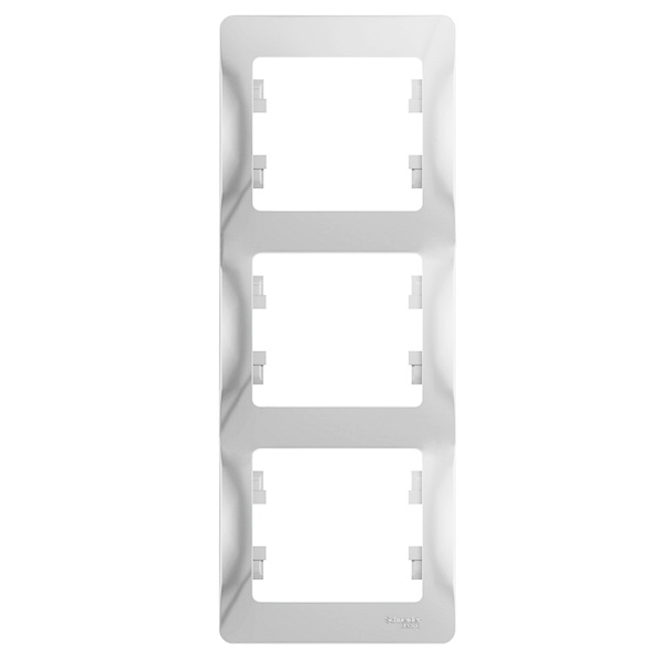 Рамка 3-постовая SE Glossa, вертикальная, белый