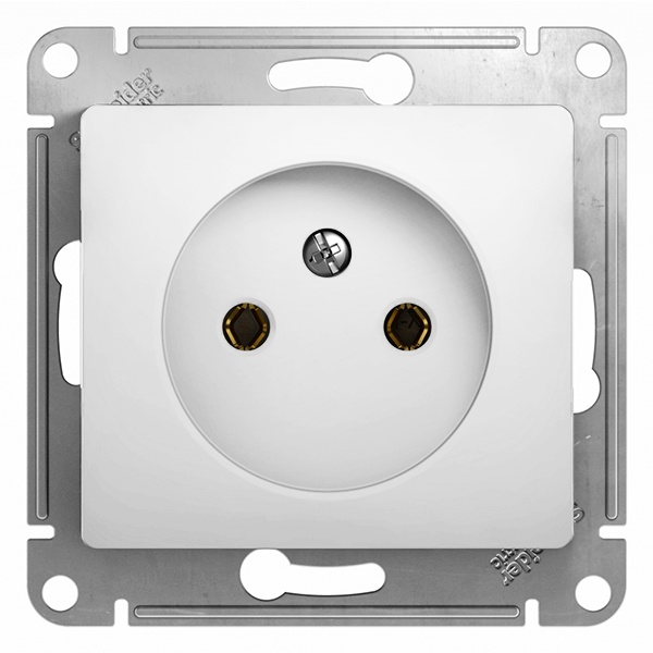 Розетка без заземления SE Glossa 16А механизм, белый